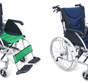 COMFORTLITE 18″ ALUMINIUM WHEELCHAIR CHAIR – GREEN OR BLUE