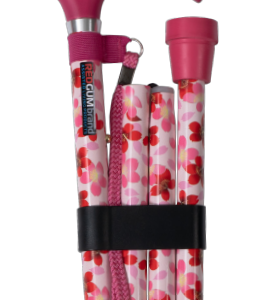 RGWS364 Floral Pink and Red folding walking stick