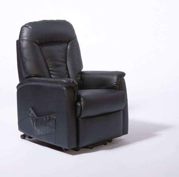 ONTARIO DUAL MOTOR LIFT CHAIR BLACK PU LEATHER Redgumbrand