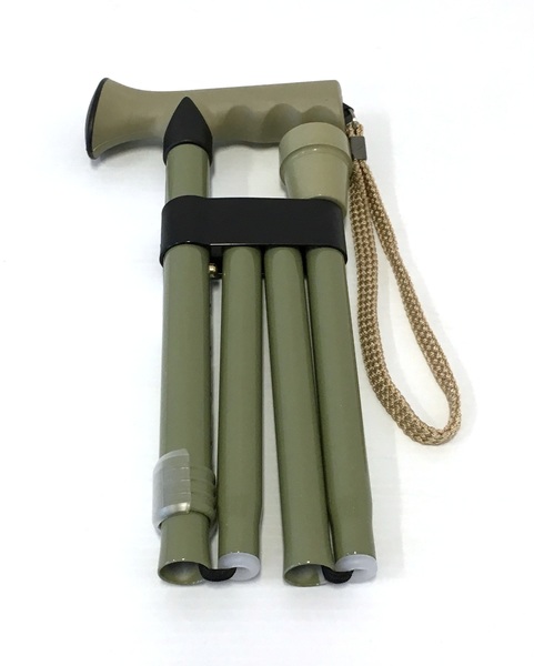 RGWS302 FOLDING CANE OLIVE PEARL FINISH TPR GRIP