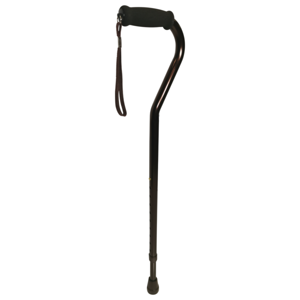 ALUMINIUM OFFSET WALKING STICK + FOAM GRIP