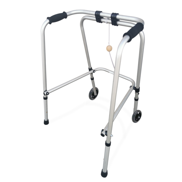 FOLDING PYRAMID WALKING FRAME WITH FRONT WHEEL